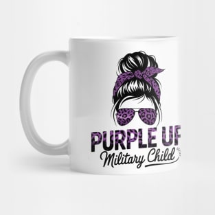 Purple Up Military Child Messy Bun Mug